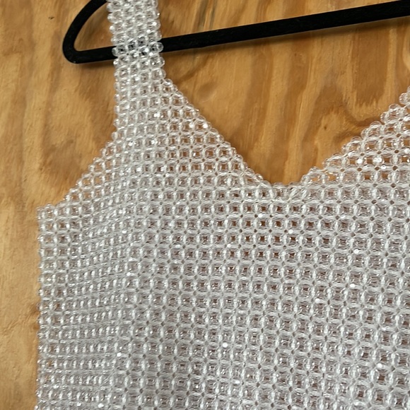 White crystal cropped Tank - Picture 3 of 4